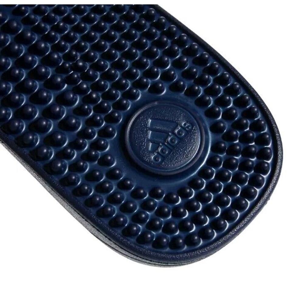 adidas Adult M7, W8 Unisex Adissage Sandal Slides Dark Blue/White/Dark Blue NIB - Picture 9 of 11